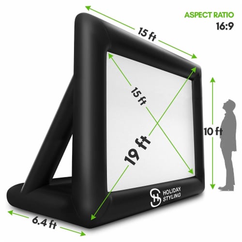 Holiday Styling 19 Foot Giant Movie Theater Inflatable Outdoor Projector Screen Perspective: top