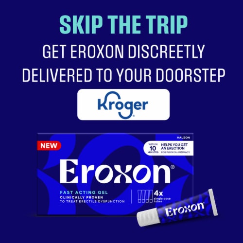 Eroxon Erectile Dysfunction Treatment Gel, 4 Single Use Tubes Perspective: top