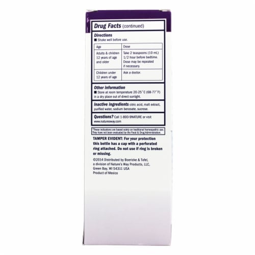 Boericke & Tafel Nighttime Cough Bronchial Syrup Perspective: top
