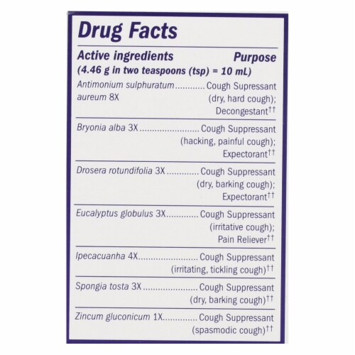 Boericke and Tafel - Cough and Bronchitis Syrup with Zinc - 4 oz. Perspective: top