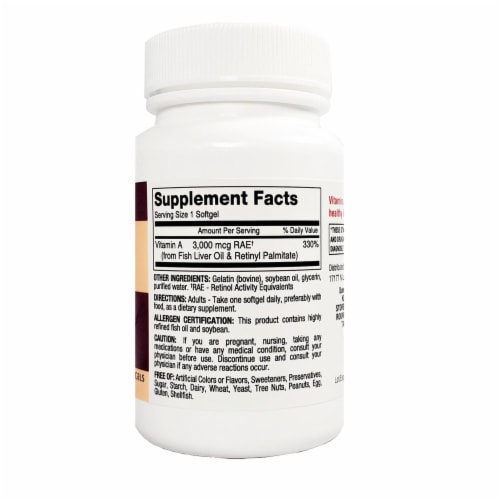 Major® Vitamin A Capsules 3000 mcg Perspective: top