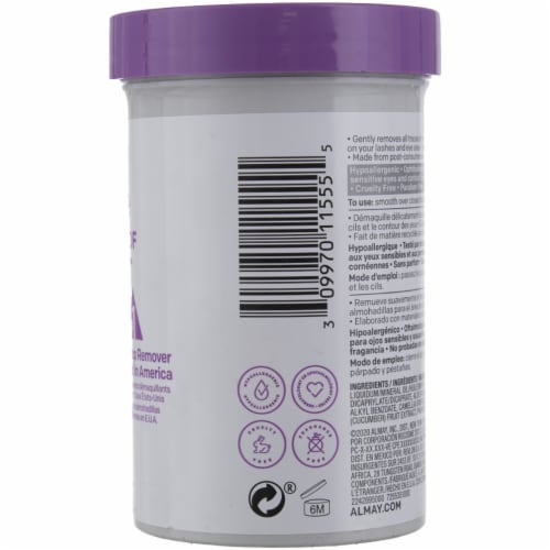 Almay Biodegradable Long Wear And Waterproof Eye Makeup Remover Pads Perspective: top