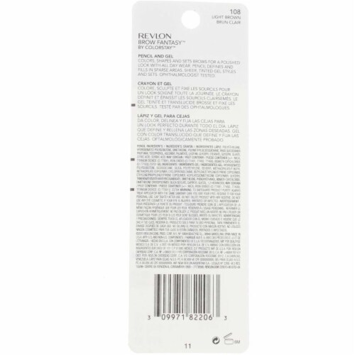 Revlon Brow Fantasy 108 Light Brown Pencil & Gel Perspective: top