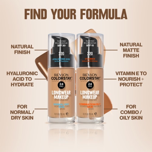 Revlon ColorStay Longwear Makeup Foundation For Normal/Dry Skin 240 Medium Beige Perspective: top