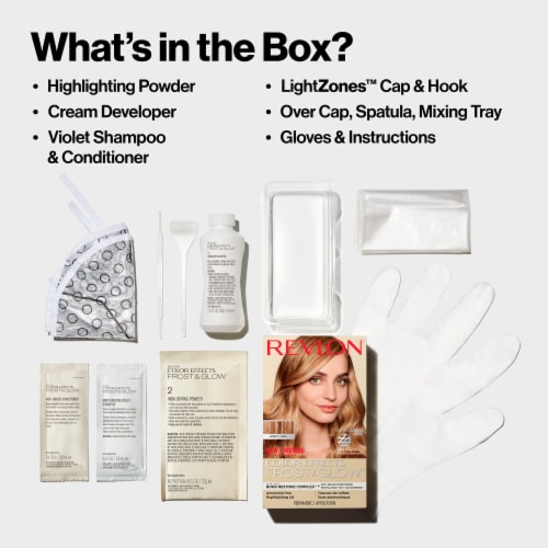 Revlon Color Effects Frost & Glow Permanent Hair Color Highlight Kit Shade 30 Honey Perspective: top