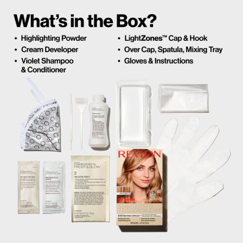 Revlon Color Effects Frost & Glow Permanent Hair Color Highlight Kit Shade 30 Honey Perspective: top