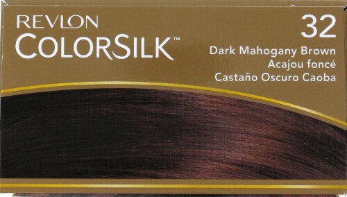 Revlon ColorSilk 32 Dark Mahogany Brown Hair Color Perspective: top