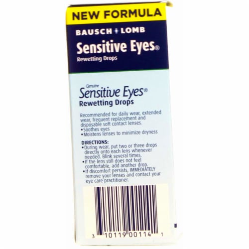Bausch & Lomb Sensitive Eyes Rewetting Drops Perspective: top