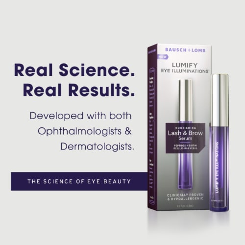LUMIFY Eye Illuminations Brow & Lash Serum with Peptides Biotin and Hyaluronic Acid Perspective: top
