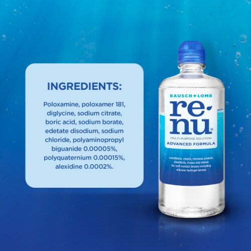 renu Contact Lens Solution Advanced Formula Multipurpose Soft Lens Cleaner Perspective: top