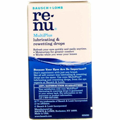 Bausch & Lomb ReNu® MultiPlus Lubricating & Rewetting Drops Perspective: top