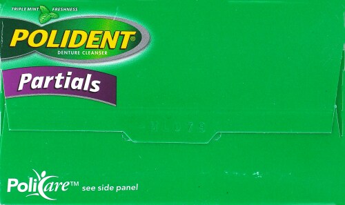 Polident for Partials Triple Mint Denture Cleanser Tablets Perspective: top