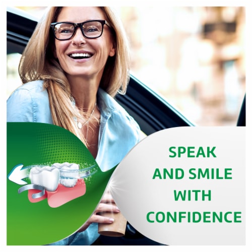 Polident Overnight Whitening Antibacterial Denture Cleanser Effervescent Tablets Perspective: top