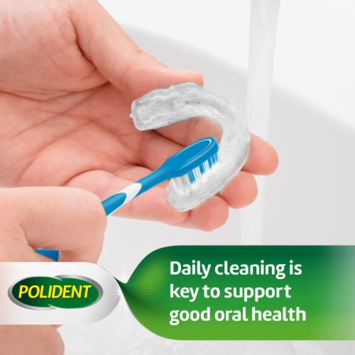 Polident Dental Appliance and Denture Brush Perspective: top