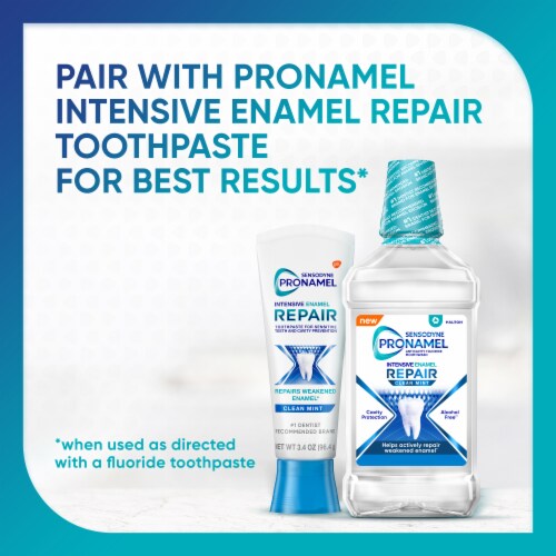 Sensodyne Pronamel Intensive Enamel Repair Mouthwash, Clean Mint Perspective: top