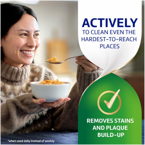 Polident Overnight Whitening Antibacterial Dental Appliance Cleanser Tablets Perspective: top