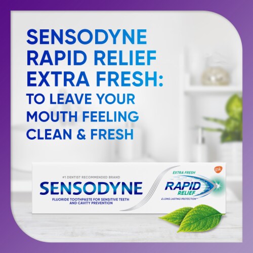Sensodyne Rapid Relief Sensitive Extra Fresh Toothpaste Perspective: top