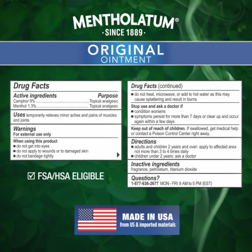 Mentholatum Original Aromatic Ointment Perspective: top