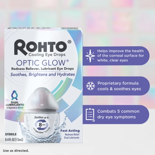 Rohto® Optic Glow Cooling Eye Drops Perspective: top