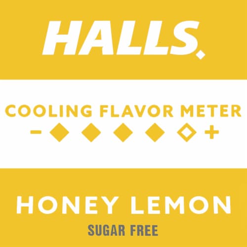 HALLS Sugar Free Honey Lemon Cough Drops Perspective: top