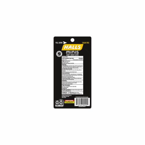 HALLS Minis Sugar Free Honey Lemon Flavor Cough Suppressant Drops Perspective: top