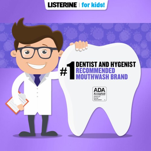 Listerine Total Care Kids Mouthwash Berry Splash Flavor Alcohol-Free Anticavity Fluoride Oral Rinse Perspective: top