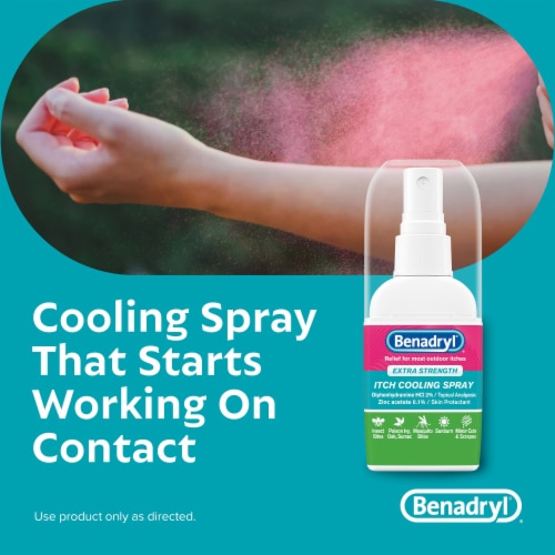 Benadryl Extra Strength Anti-Itch Cooling Spray, Travel Size Perspective: top