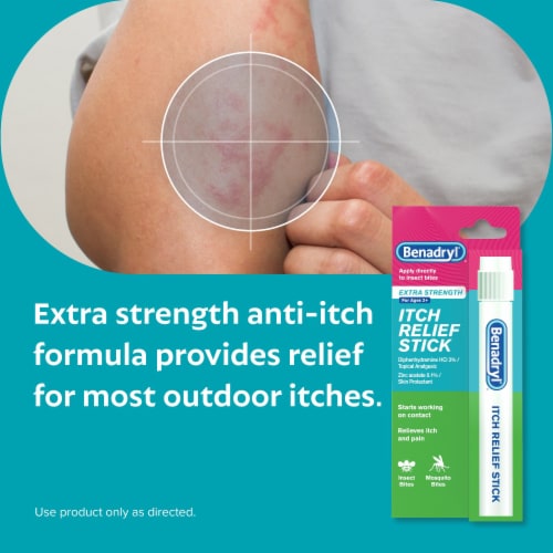 Benadryl Extra Strength Itch Relief Stick, Travel Size Perspective: top