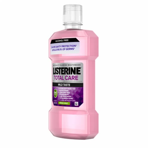 Listerine Total Care Mouthwash Fresh Mint Anticavity Fluoride Oral Rinse with 6 Benefits in 3 Perspective: top