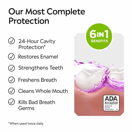 Listerine Total Care Mouthwash Fresh Mint Anticavity Fluoride Oral Rinse with 6 Benefits in 1 Perspective: top
