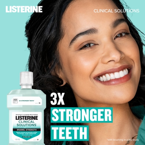Listerine Clinical Solutions Mouthwash Enamel Strengthening Alpine Mint Oral Rinse Perspective: top
