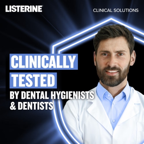 Listerine Clinical Solutions MouthwashBreath Defense Alcohol-Free Smooth Mint Oral Rinse Perspective: top