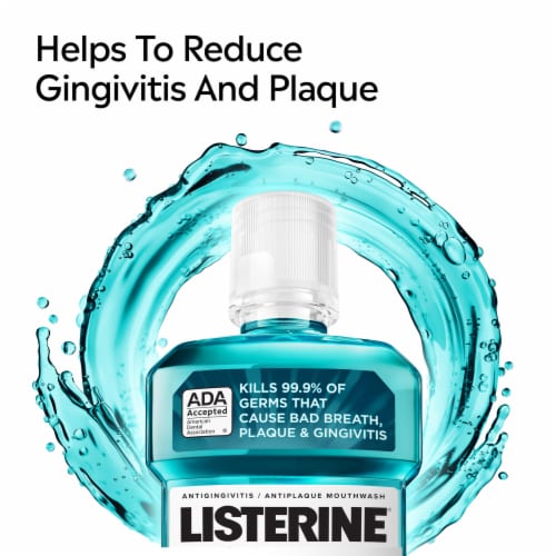 Listerine Antiseptic Mouthwash Cool Mint Daily Oral Rinse Kills 99% of Germs that Cause Bad Breath Perspective: top