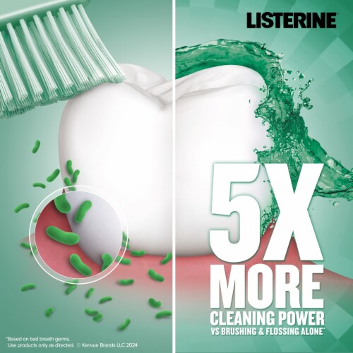 Listerine Antiseptic Mouthwash Freshburst Spearmint Flavor Daily Oral Rinse for Bad Breath Perspective: top