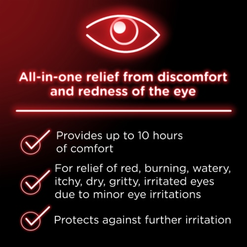 Visine Red Eye Total Comfort Multi-Symptom Astringent Lubricant And Redness Reliever Eye Drops Perspective: top
