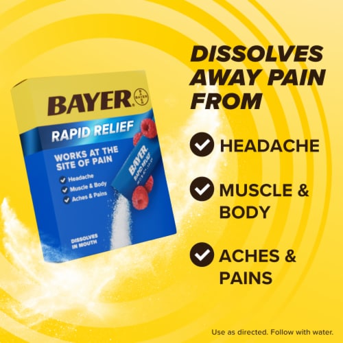Bayer® Rapid Relief Raspberry Flavored Powder Packs Perspective: top