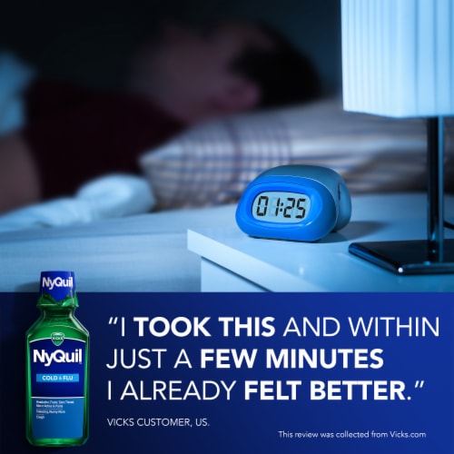 Vicks NyQuil Cold and Flu Relief Liquid Medicine Perspective: top