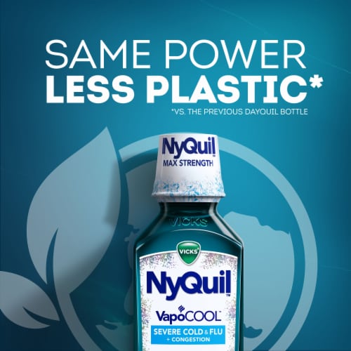 Vicks NyQuil VapoCOOL Severe Cold & Flu + Congestion Medicine Acetaminophen Liquid Perspective: top
