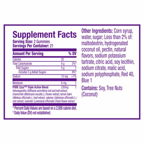 ZzzQuil PURE Zzzs Triple Action Gummies Perspective: top