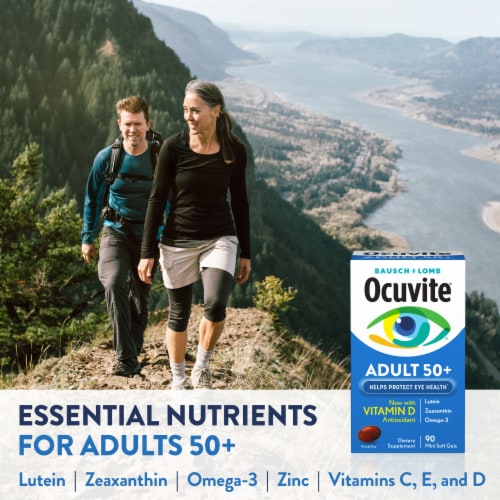 Ocuvite Adult 50+ Eye Vitamins and Mineral Supplements with Lutein and Zeaxanthin Softgels Perspective: top
