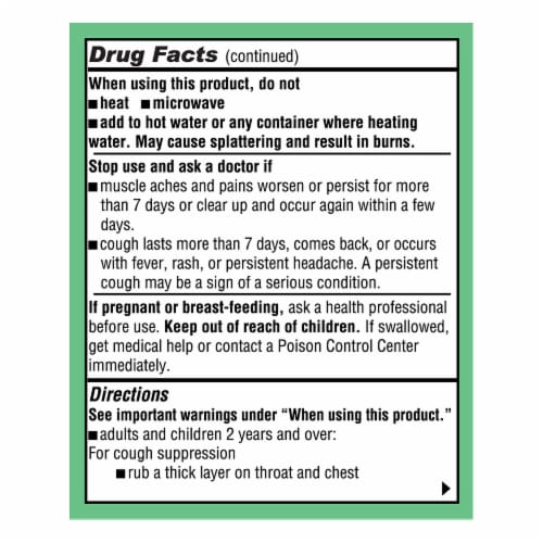 Vaporex Chest Rub Cough Suppressant with Camphor, Menthol, and Eucalyptus Essential Oil Perspective: top