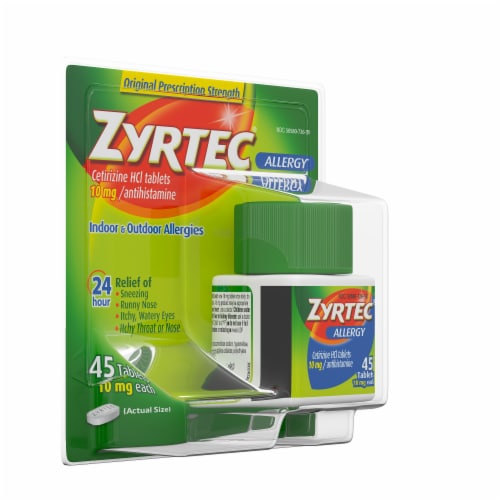 Zyrtec 24 Hour Allergy Relief Tablets With 10 Mg Cetirizine Hcl Perspective: top