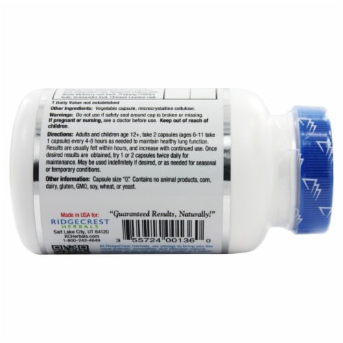 Ridgecrest Herbals ClearLungs Chinese Herbal Formula, 120 Vegan Caps Perspective: top