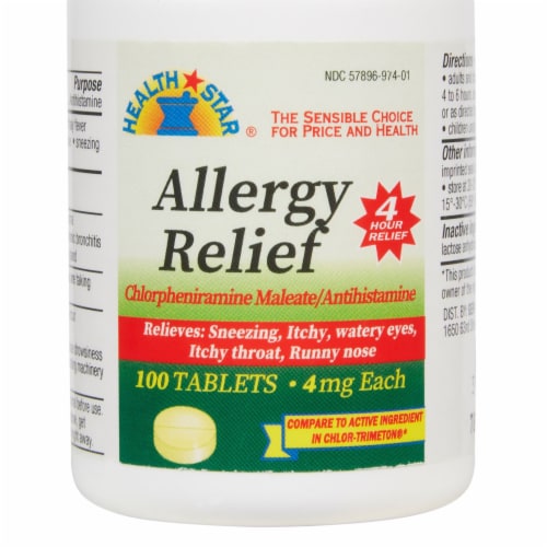 Health Star Allergy Relief 4 mg Perspective: top