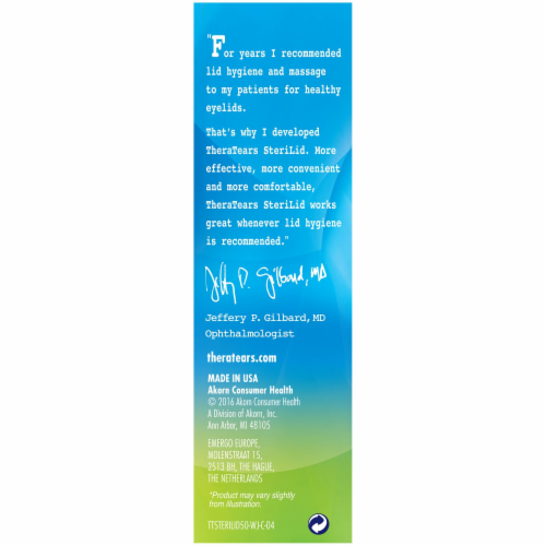 SteriLid Thera Tears Therapy for Your Eyes Eyelid Cleanser Perspective: top