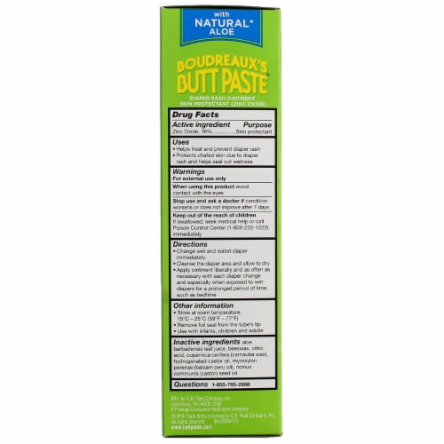 Boudreaux's Butt Paste® Natural Aloe Diaper Rash Ointment Perspective: top