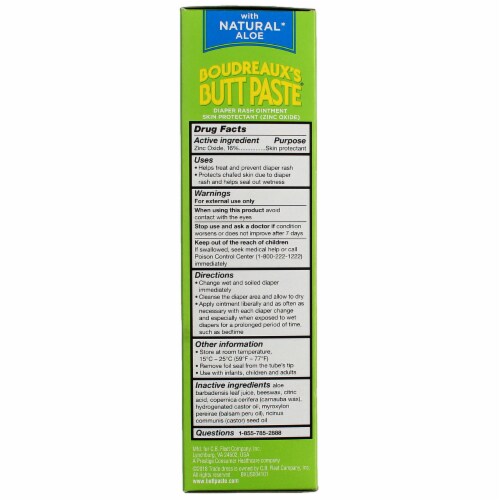 Boudreaux's Butt Paste® Natural Aloe Diaper Rash Ointment Perspective: top