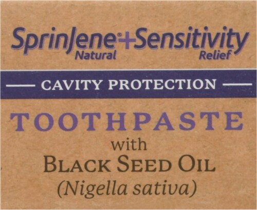 Sprinjene® Natural Sensitivity Relief Cavity Protection Toothpaste with Black Seed Oil & Zinc Perspective: top