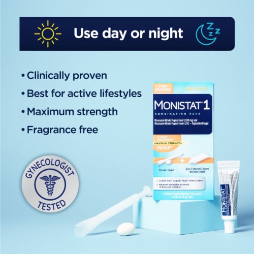 Monistat Maximum Strength 1-Day Treatment Ovule Vaginal Antifungal Combination Pack 1 Each Perspective: top