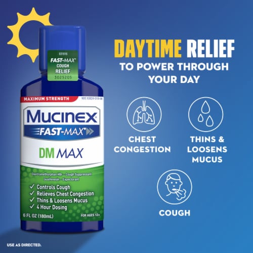 Mucinex Fast-Max DM Max & Mucinex Nightshift Cold & Flu Liquids Perspective: top